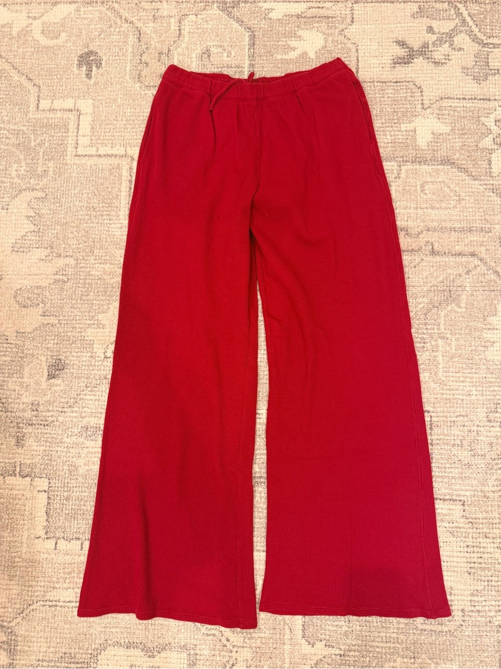 Vuori Ribbed Knit Pants - Bright Red